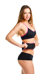 Fototapeta premium Happy young athletic woman doing sport