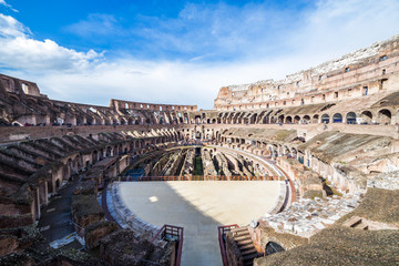 Fototapeta na wymiar Internal view of the Coliseum in Rome, Italy.