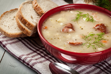 Sour soup made of rye flour