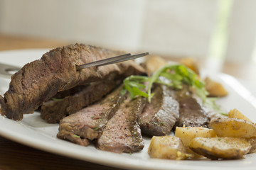 Sliced Steak Potatoes