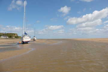 Fototapeta premium Yachts, beach mooring.