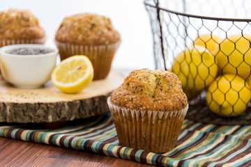 fresh baked lemon poppyseed muffins