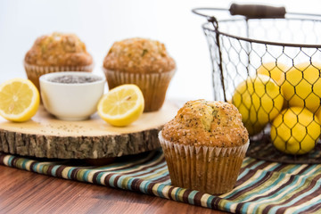 fresh baked lemon poppyseed muffins