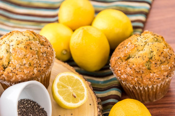 fresh baked lemon poppyseed muffins
