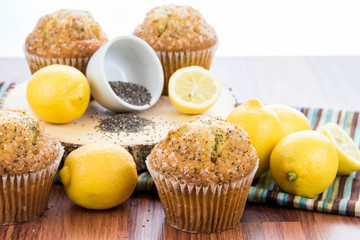 fresh baked lemon poppyseed muffins