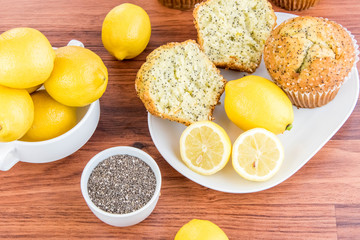 fresh baked lemon poppyseed muffins