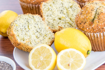 fresh baked lemon poppyseed muffins