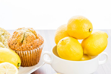 fresh baked lemon poppyseed muffins