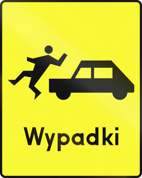 Hazard Of Accident With Pedestrian In Poland