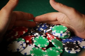 Naklejka premium card poker casino chips