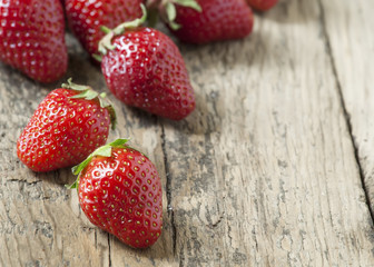 Fresh strawberries, selective focus