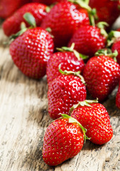 Fresh strawberries, selective focus