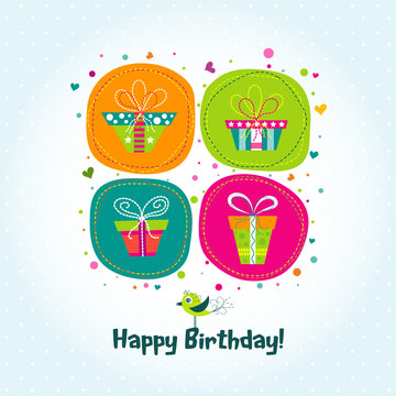Template greeting card, gift, vector