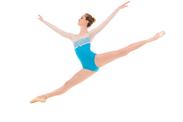 Fototapeta na wymiar jumping professional ballerina