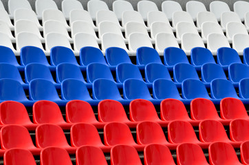 Fototapeta premium Seats in the colors of the Russian flag