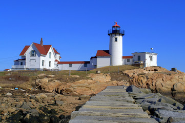 Fototapeta na wymiar Eastern Point Lighthouse, Gloucester MA USA