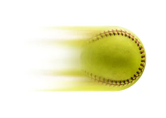 Foto op Plexiglas Bol Volle snelheid. Bal, softbal, honkbal
