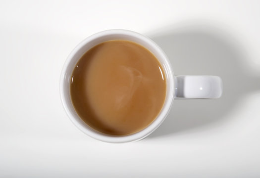 Plain white mug of strong tea