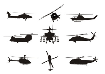 Naklejka na ściany i meble Helikopter - Kampfhubschrauber - Rettung