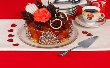 Dessert cake on the table