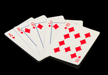 Playing Cards on black