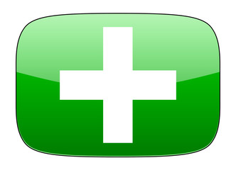 plus green icon cross sign