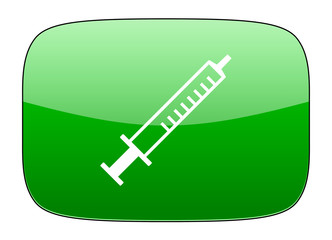 medicine green icon syringe sign