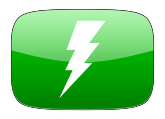 bolt green icon flash sign