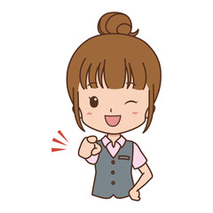 ビジネスウーマン　指差し