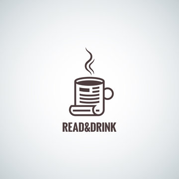 coffee cup concept reading background 8 eps