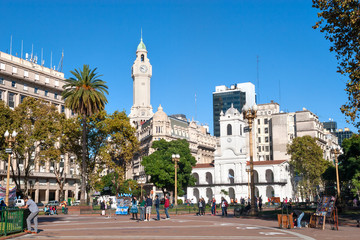 Plaza de Mayo und Rathaus , Buenos Aires Argentinien