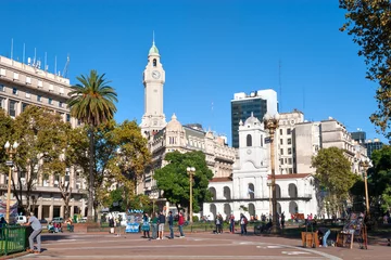 Tuinposter Plaza de Mayo und Rathaus , Buenos Aires Argentinien © Henrik Dolle