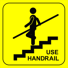 Use Handrail sign, vector