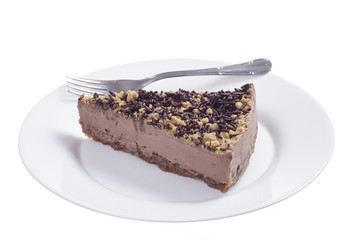 Chocolate cheesecake plate