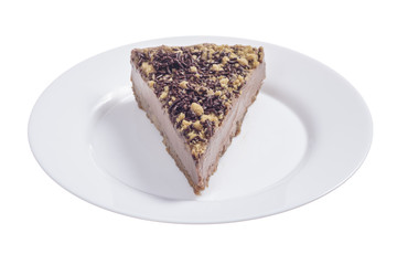 Chocolate cheesecake plate