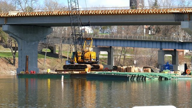 New Highway Overpass Construction Next To Old Bridge
