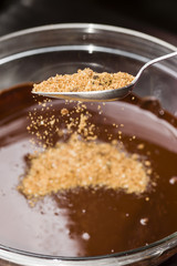 Ingredients for preparation of artisanal chocolate bar