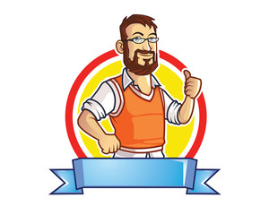 Computer Geek Mascot