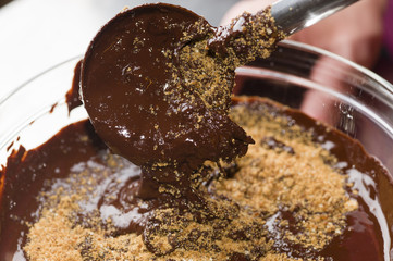 Ingredients for preparation of artisanal chocolate bar