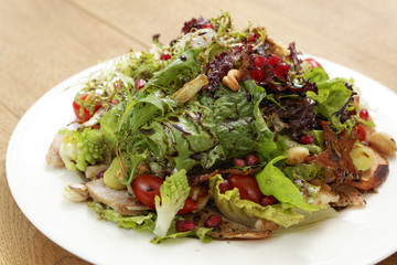 one dish of salad on wood table