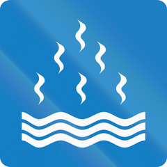 Informative road sign in Colombia: Geothermal pools