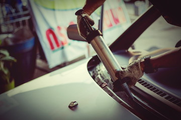 It is clear glass repair or auto accident.