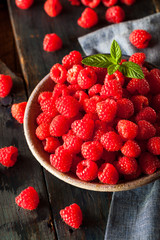 Fresh Organic Raw Raspberries