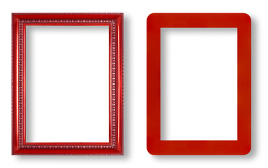 Red frame isolated on white background