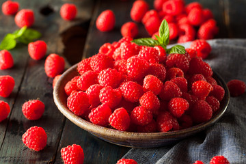 Fresh Organic Raw Raspberries