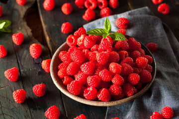 Fresh Organic Raw Raspberries