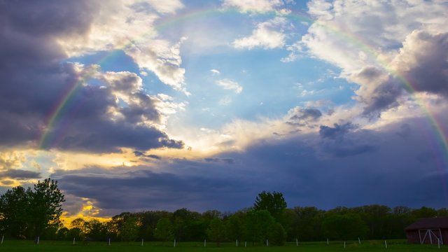 Amazing Sunset Time Lapse with Rainbow
