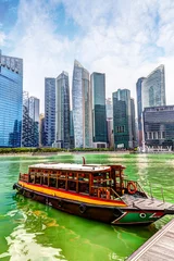 Cercles muraux Singapour Quartier des affaires de Singapour sur la Marina Bay