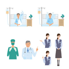 医療　病院　入院　イラスト