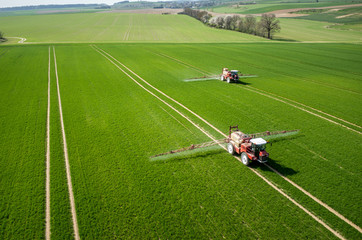 Aerial view of the tractor